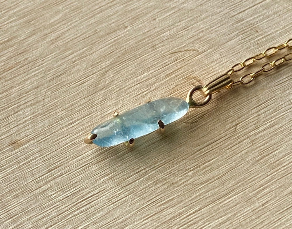 Brazilian Santa Maria Blue Aquamarine Pendant Necklace