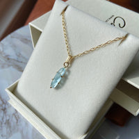 Brazilian Santa Maria Blue Aquamarine Pendant Necklace