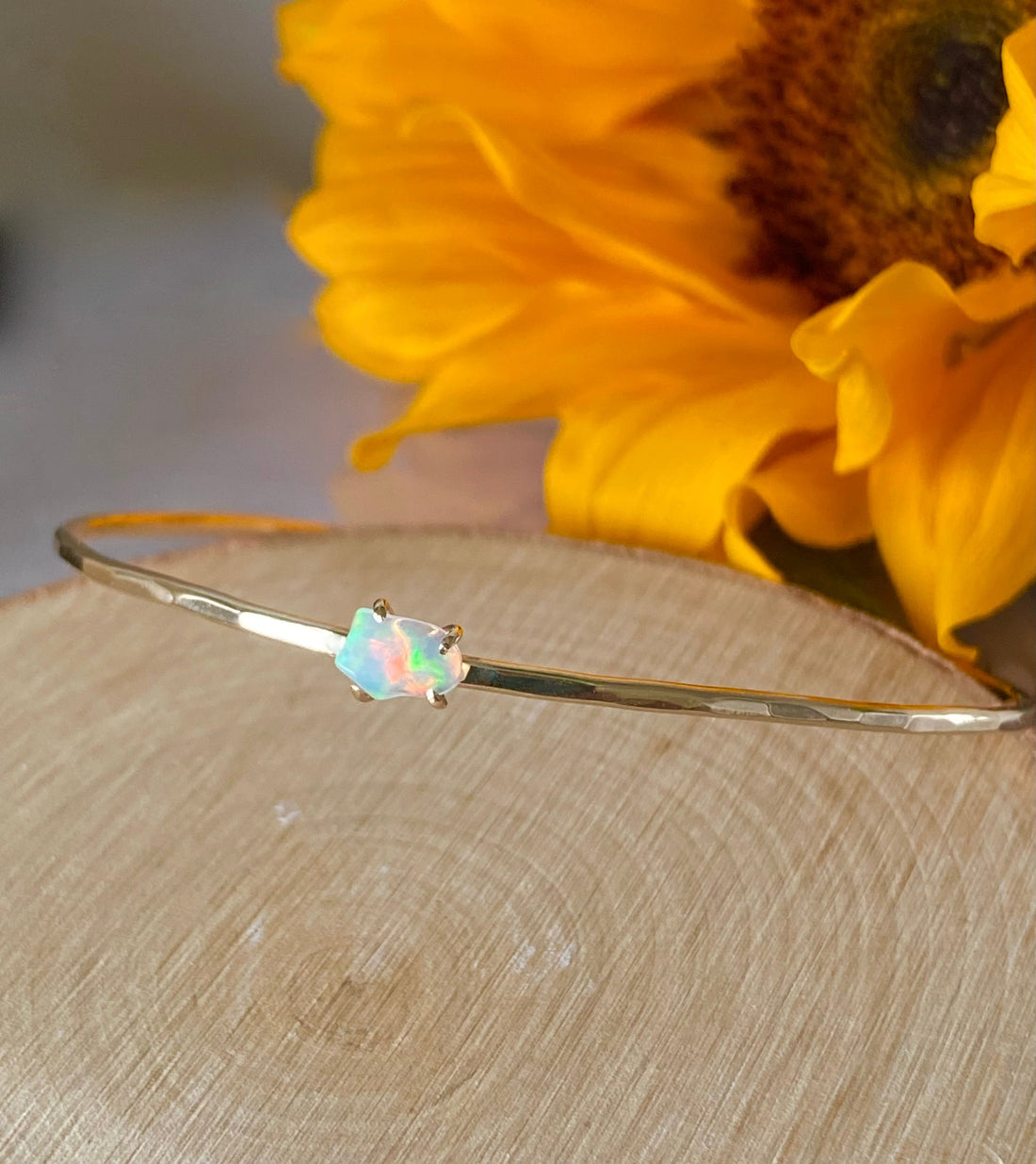 Ethiopian Welo Opal Bangle Bracelet