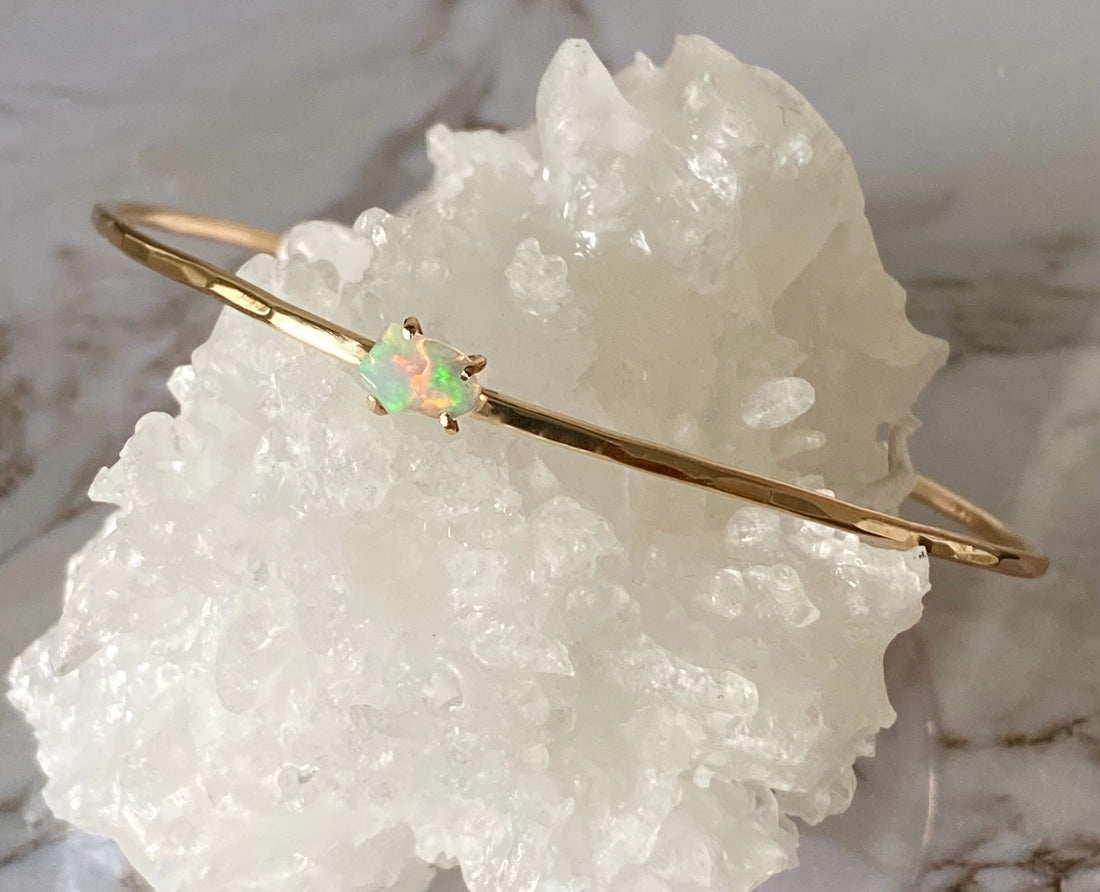Ethiopian Welo Opal Bangle Bracelet
