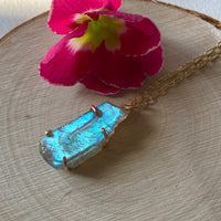 Raw Labradorite Pendant Necklace