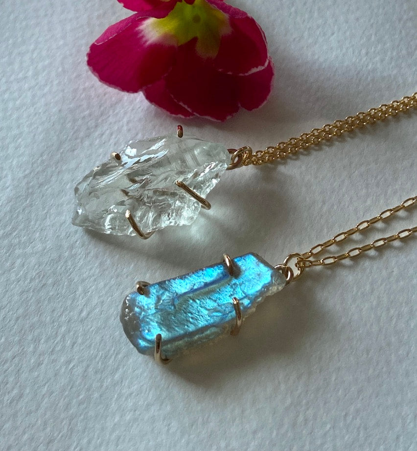 Raw Labradorite Pendant Necklace