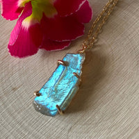 Raw Labradorite Pendant Necklace
