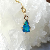 Australian Opal Pendant Necklace, October Birthstone Necklace
