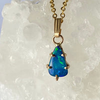 Australian Opal Pendant Necklace, October Birthstone Necklace