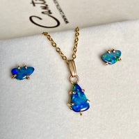 Australian Opal Pendant Necklace, October Birthstone Necklace