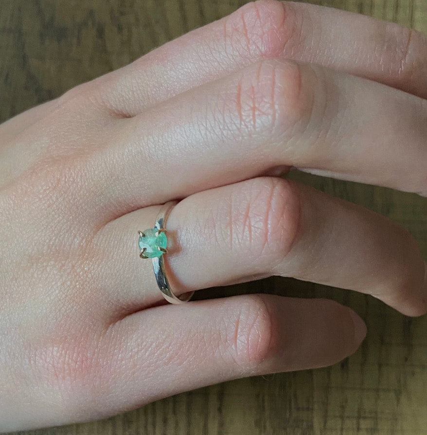 Light Green Emerald Ring