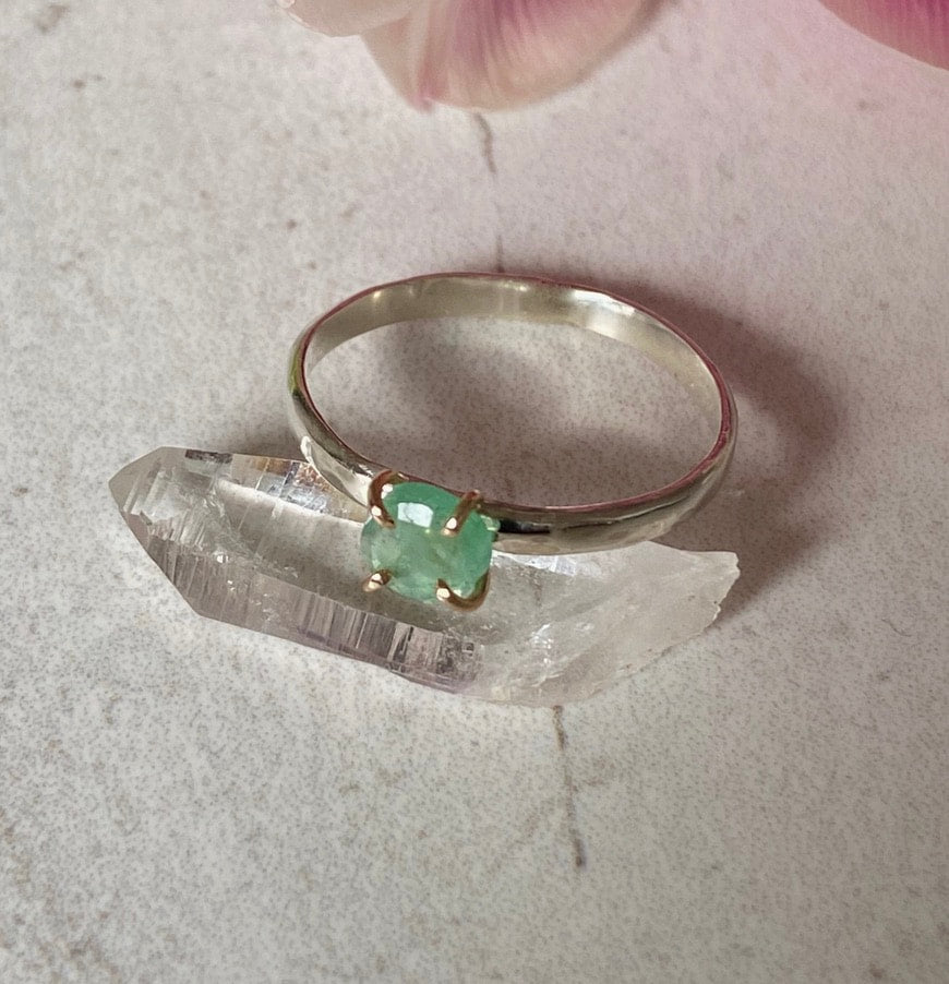 Light Green Emerald Ring