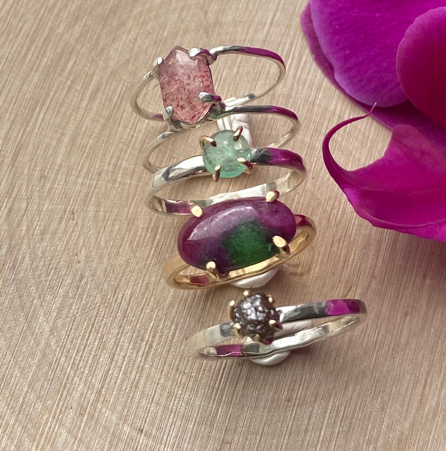 Strawberry Quartz Cage Ring