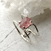 Strawberry Quartz Cage Ring