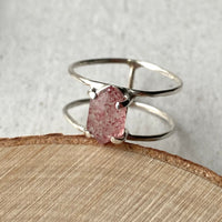 Strawberry Quartz Cage Ring