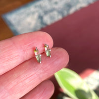 Raw Watermelon Tourmaline Stud Earrings