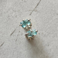 Raw Paraiba Tourmaline Stud Earrings