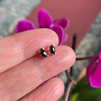 Black Spinel Stud Earrings