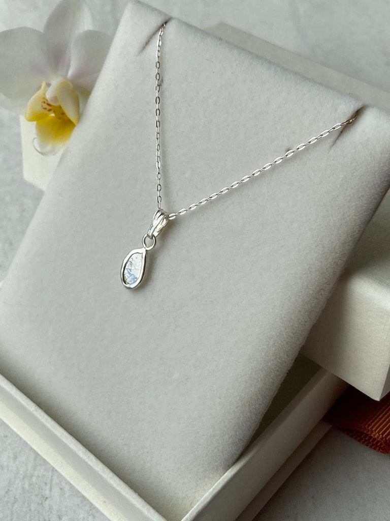 Salt and Pepper Diamond Slice Pendant Necklace