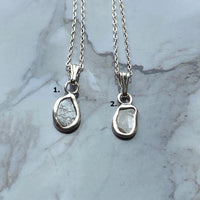 Salt and Pepper Diamond Slice Pendant Necklace