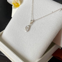 Salt and Pepper Diamond Slice Pendant Necklace