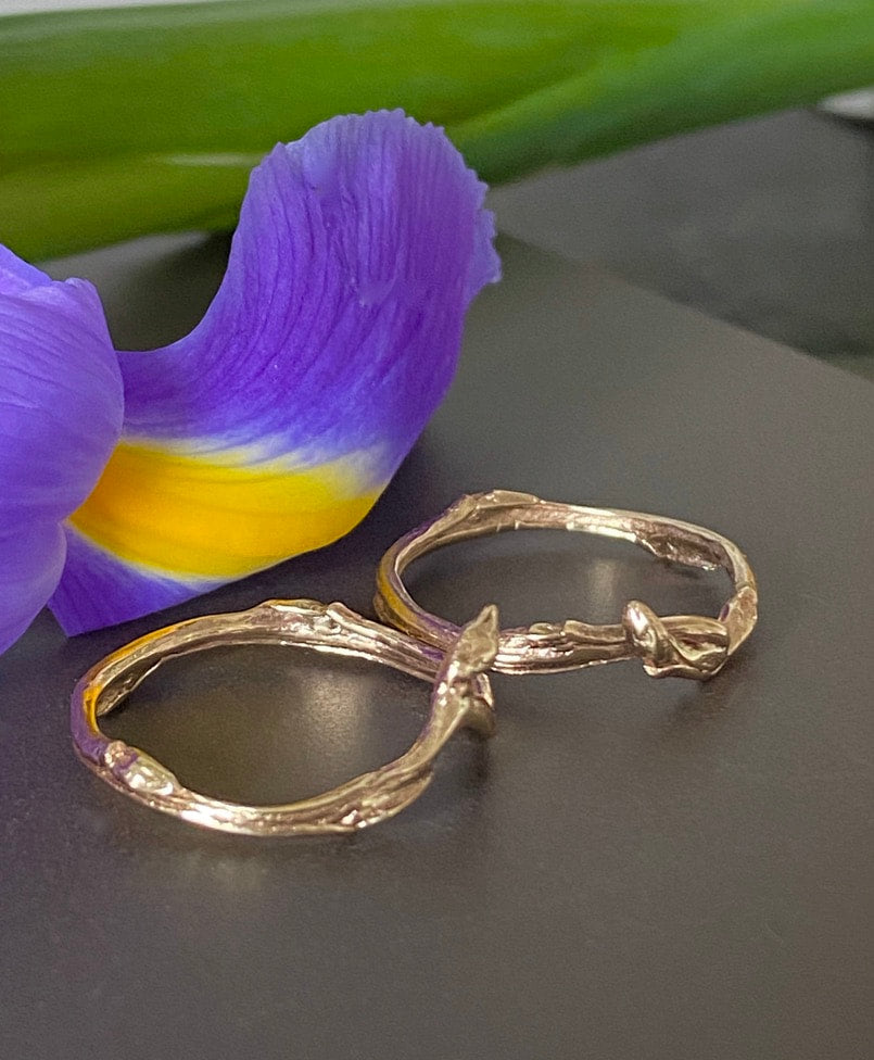 Blueberry Twig Ring, Twig Engagement or Wedding Ring