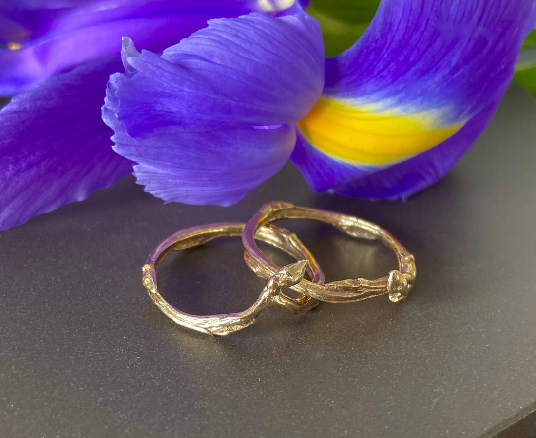 Blueberry Twig Ring, Twig Engagement or Wedding Ring