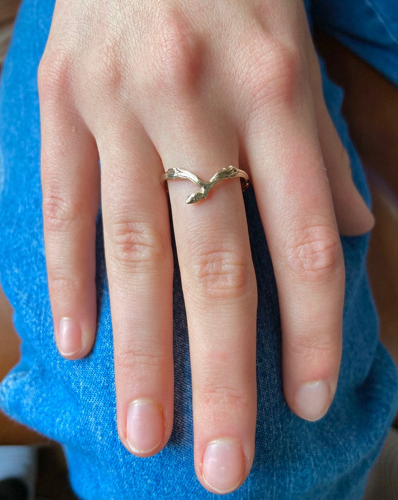Blueberry Twig Ring, Twig Engagement or Wedding Ring