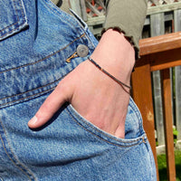 Unisex Diamond Bar and Black Spinel Bracelet, Brad Pitt Bracelet