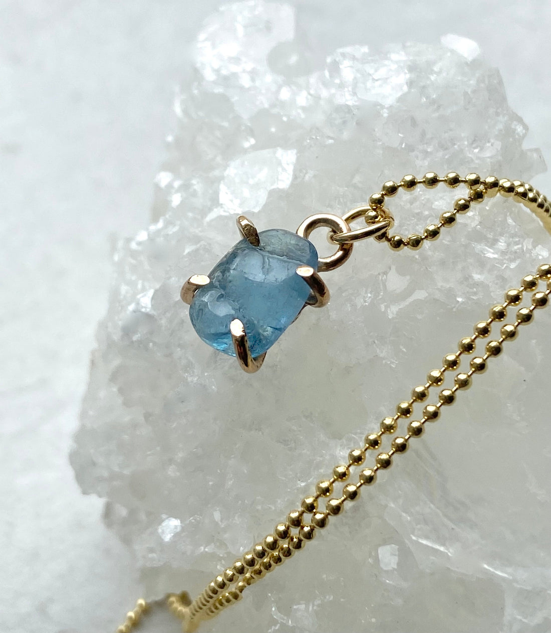 Brazilian Santa Maria Blue Aquamarine Pendant Necklace