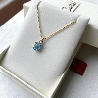 Brazilian Santa Maria Blue Aquamarine Pendant Necklace