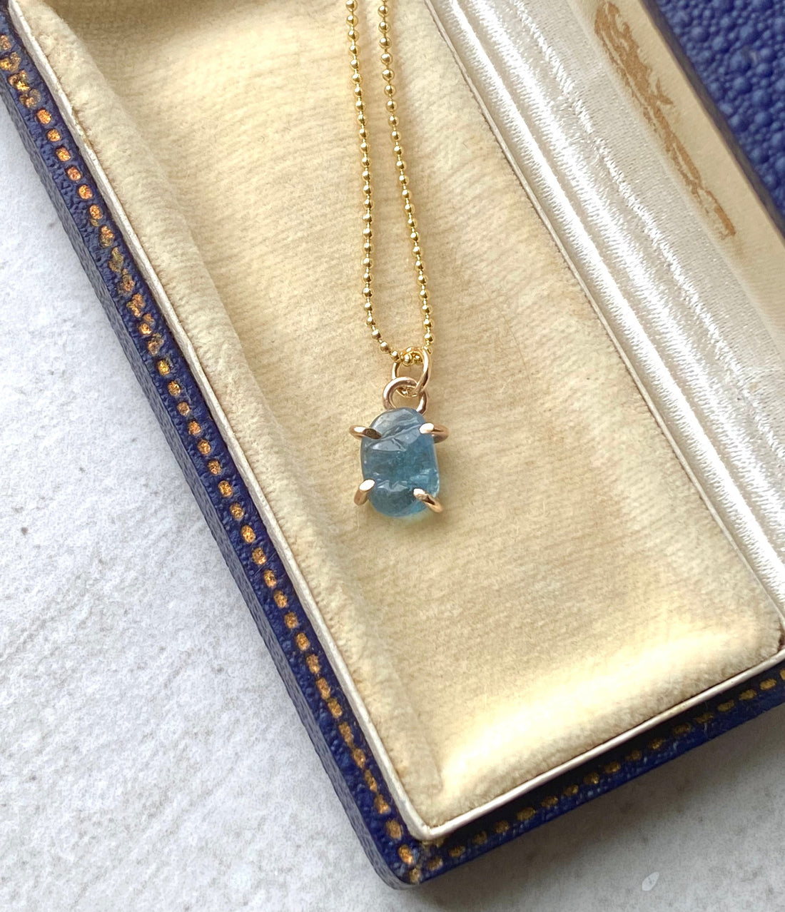 Brazilian Santa Maria Blue Aquamarine Pendant Necklace