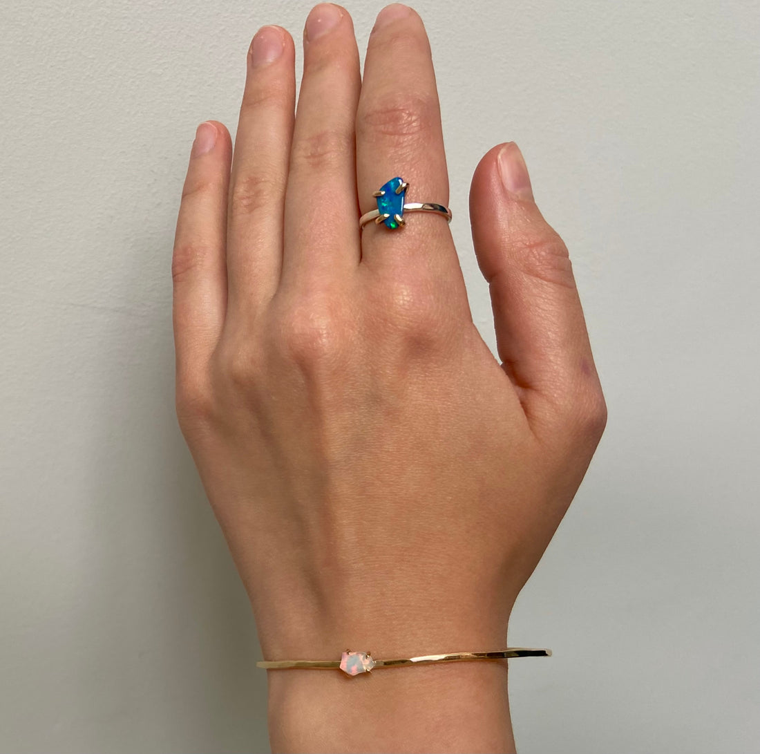 Australian Opal Ring, October Birthstone Ring