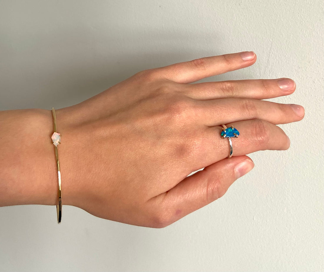 Australian Opal Ring, October Birthstone Ring