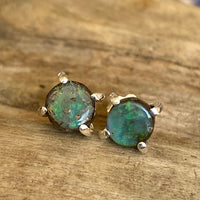 Australian Boulder Matrix Opal Stud Earrings