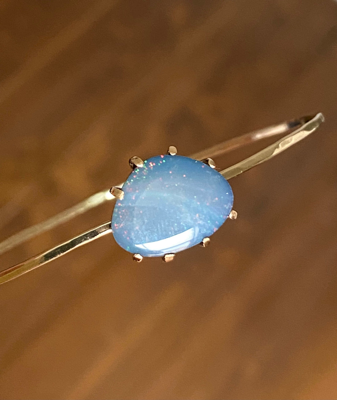 Australian Opal Bangle Bracelet, October Birthstone Bracelet