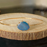 Australian Opal Bangle Bracelet, October Birthstone Bracelet
