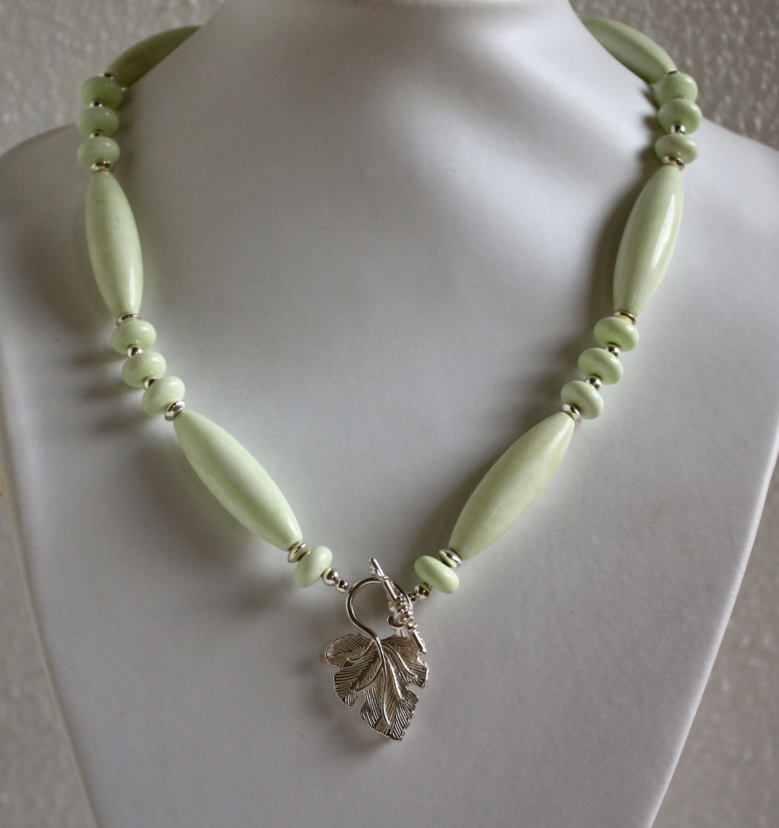 Lemon Ghrysoprase and Sterling Silver Necklace