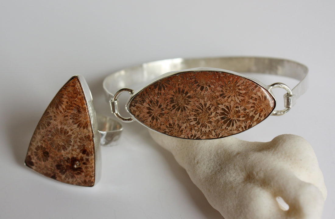 Indonesian Fossilized Coral Ring