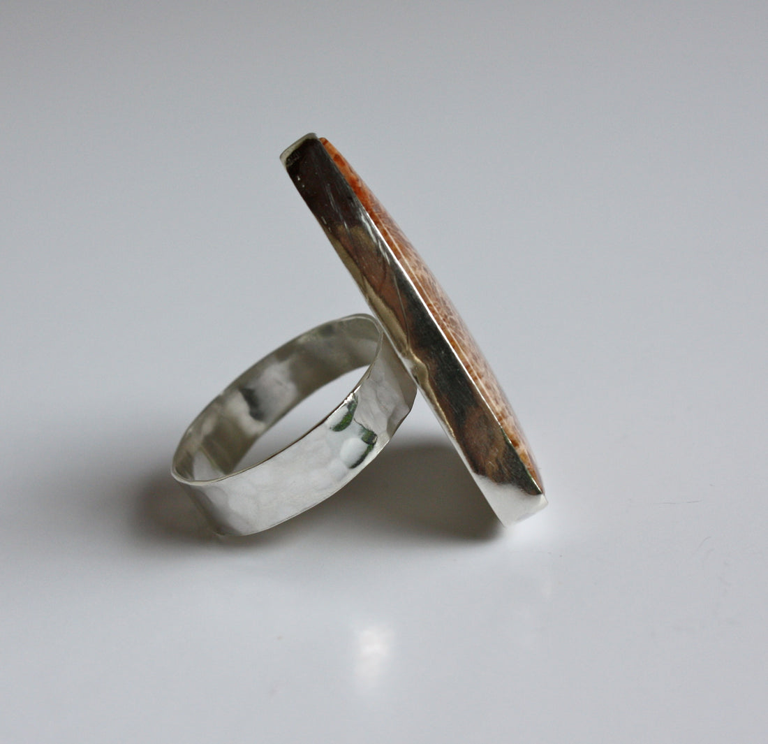 Indonesian Fossilized Coral Ring