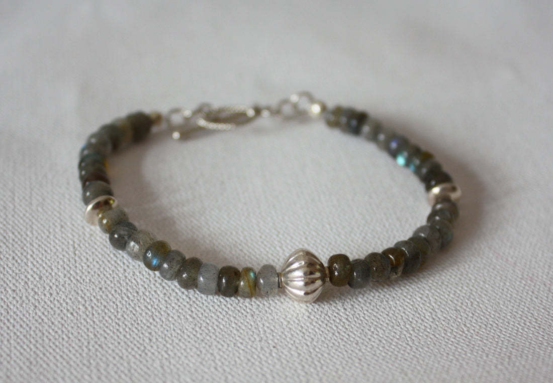 Bracelet of Labradorite and Sterling Silver