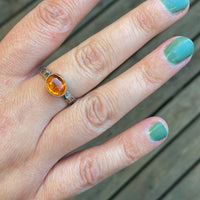 Mandarin Spessartite Garnet Ring, 14k Gold and Sterling Silver
