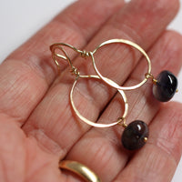 Iolite (Water Sapphire) Hoop Earrings