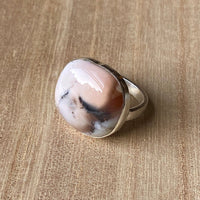 Dendritic Opal Ring, October Birthstone Ring