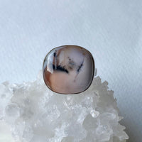 Dendritic Opal Ring, October Birthstone Ring