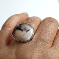 Dendritic Opal Ring, October Birthstone Ring