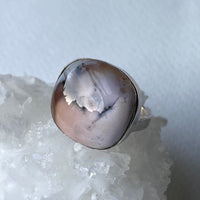 Dendritic Opal Ring, October Birthstone Ring