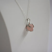 Sterling Silver Necklace with a Raw Peachy Pink Morganite Pendant