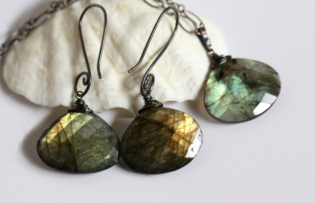 Labradorite and Oxidized Sterling Silver Necklace