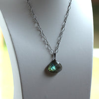 Labradorite and Oxidized Sterling Silver Necklace