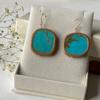 Large Natural Turquoise Earrings