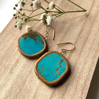 Large Natural Turquoise Earrings