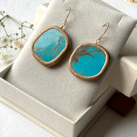Large Natural Turquoise Earrings