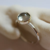 Green Amethyst (Prasiolite) Ring, February Birthstone Ring